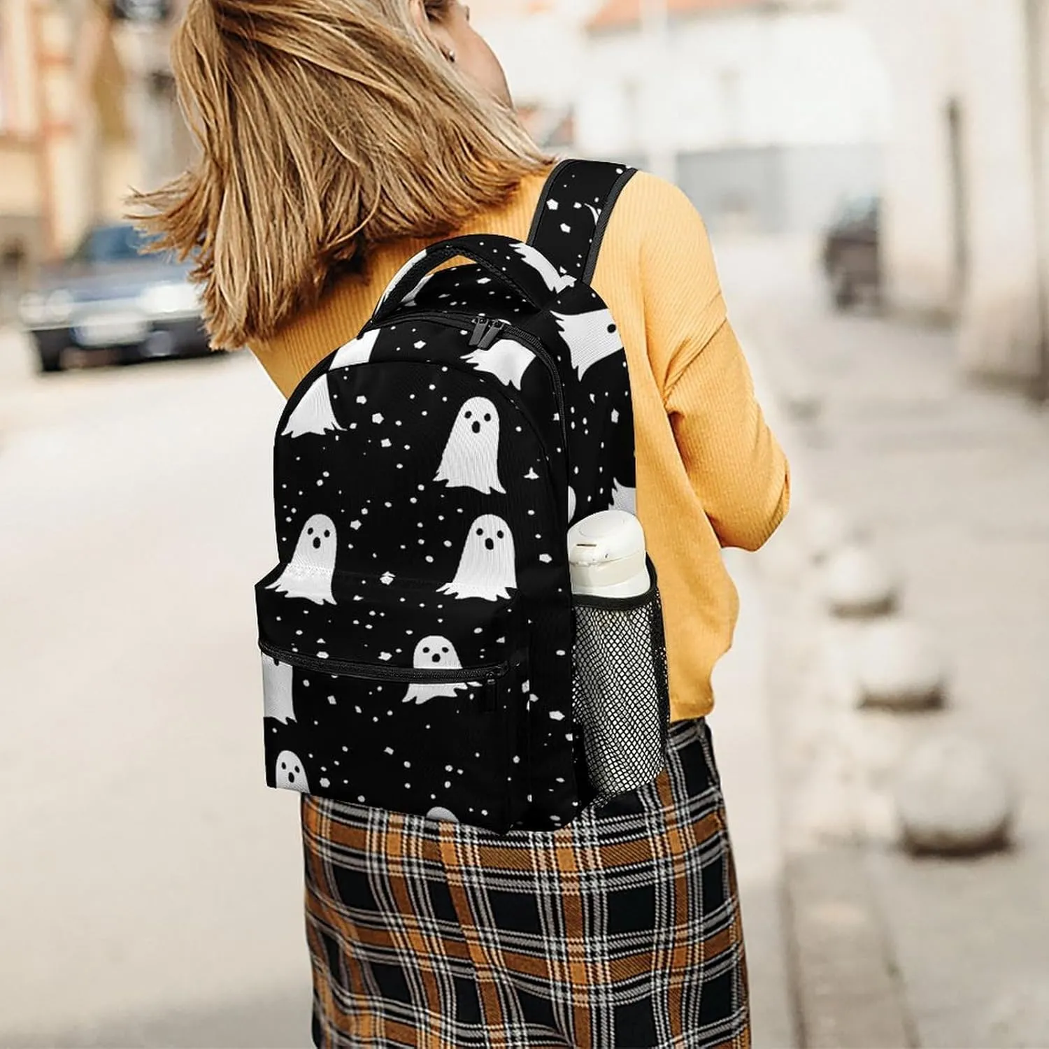 Small Backpacks Personalized Black-and-white Style Printing Travel Bag Lightweight Travel Backpack For Women Men