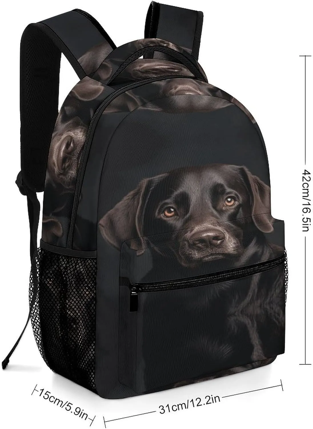Small Backpacks Personalized Black Lab Dog Printing Travel Bag Lightweight Travel Backpack For Women Men
