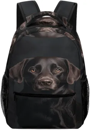 Small Backpacks Personalized Black Lab Dog Printing Travel Bag Lightweight Travel Backpack For Women Men
