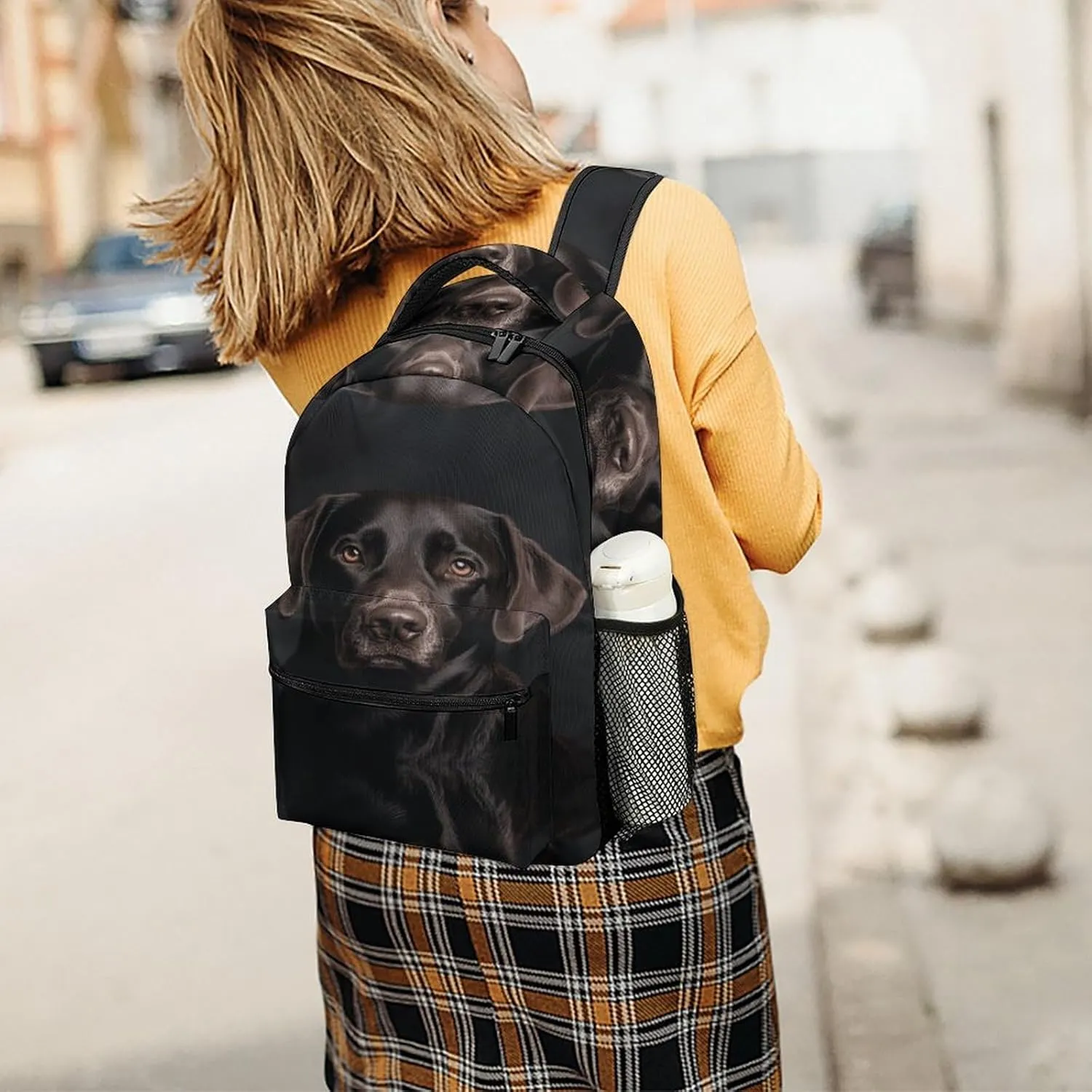 Small Backpacks Personalized Black Lab Dog Printing Travel Bag Lightweight Travel Backpack For Women Men