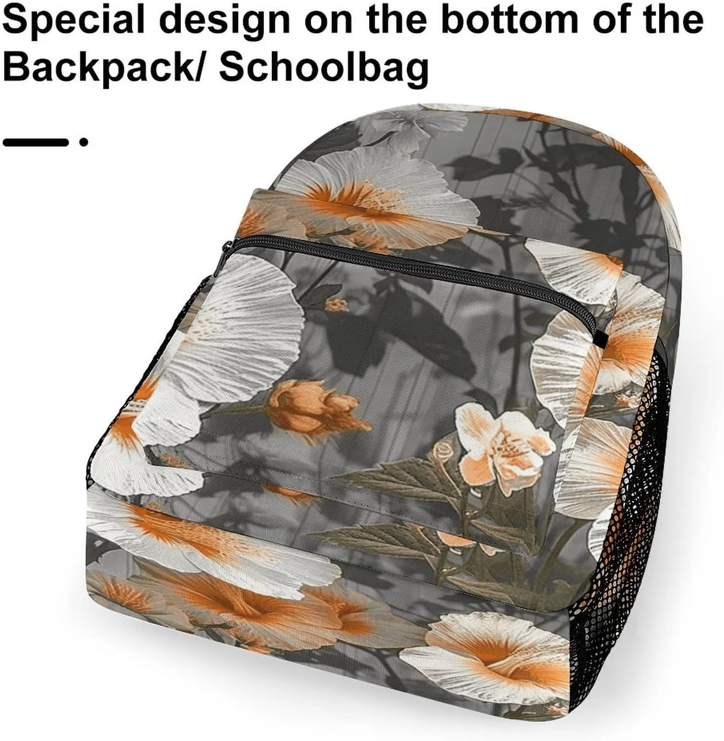 Small Backpacks Personalized Blooming Hibiscus Flowers Printing Travel Bag Lightweight Travel Backpack For Women Men