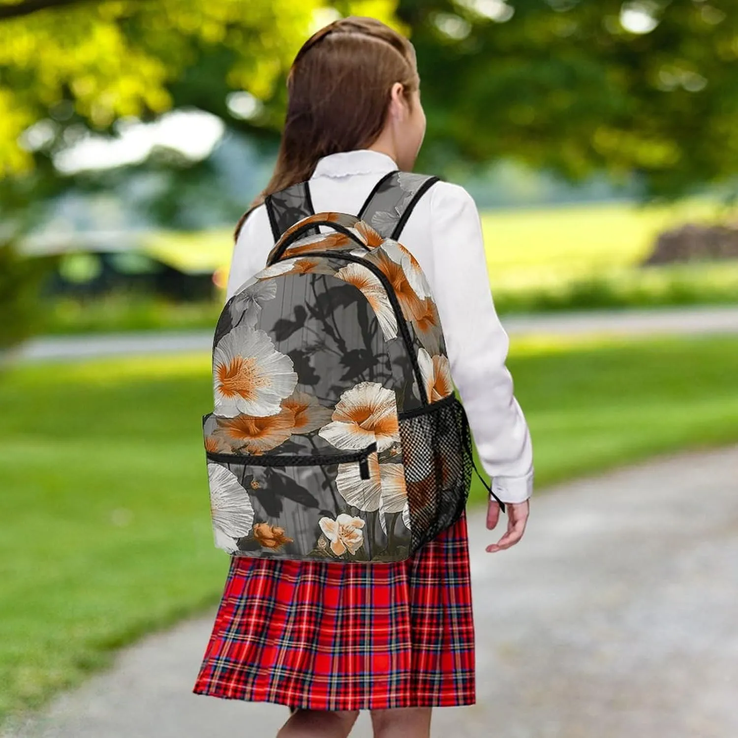 Small Backpacks Personalized Blooming Hibiscus Flowers Printing Travel Bag Lightweight Travel Backpack For Women Men