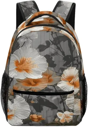 Small Backpacks Personalized Blooming Hibiscus Flowers Printing Travel Bag Lightweight Travel Backpack For Women Men