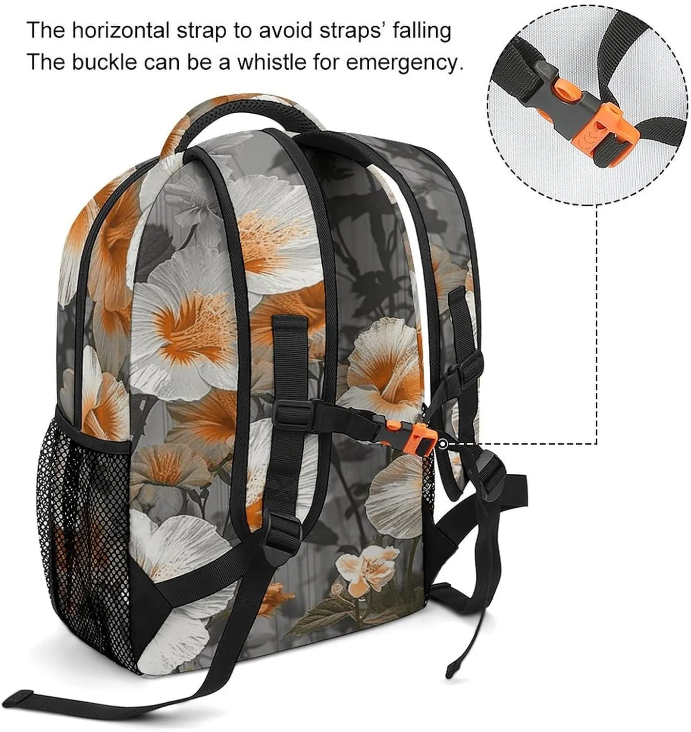 Small Backpacks Personalized Blooming Hibiscus Flowers Printing Travel Bag Lightweight Travel Backpack For Women Men