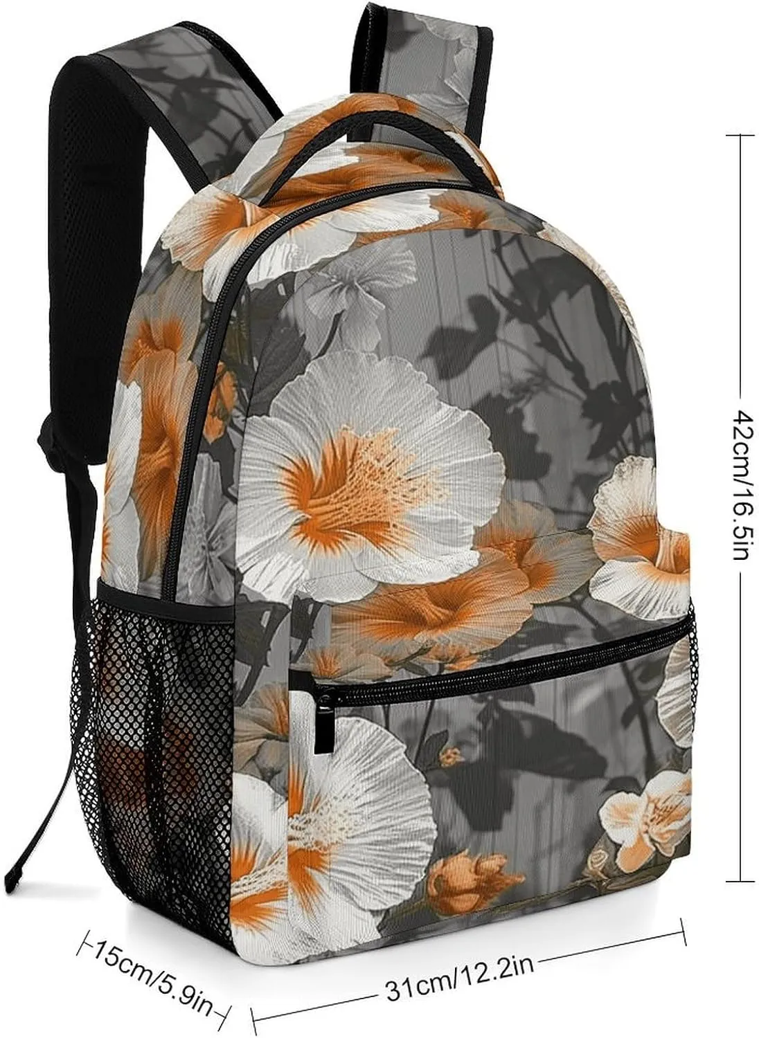 Small Backpacks Personalized Blooming Hibiscus Flowers Printing Travel Bag Lightweight Travel Backpack For Women Men