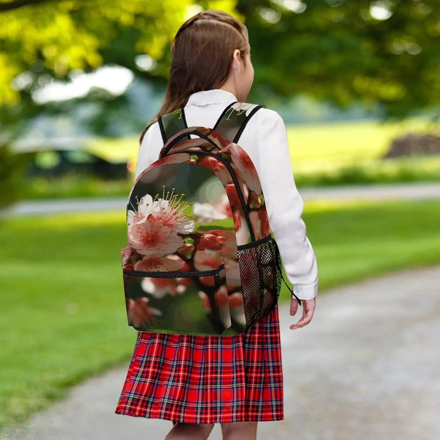 Small Backpacks Personalized Blooming Peach Blossoms Printing Travel Bag Lightweight Travel Backpack For Women Men