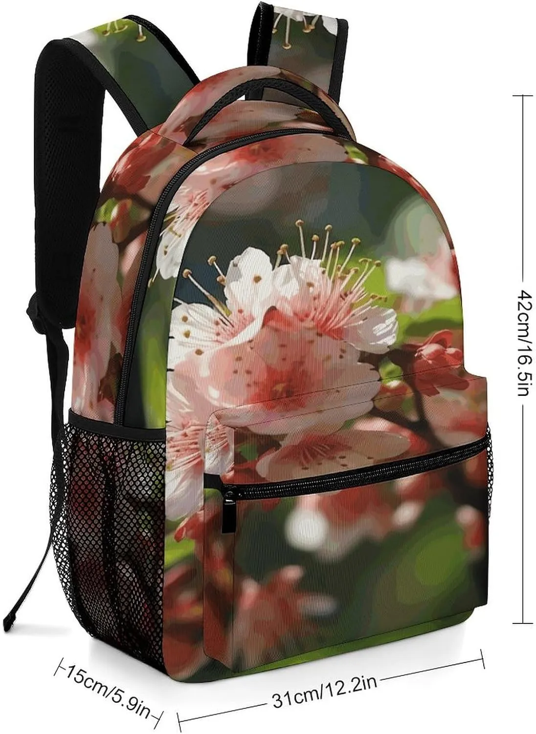 Small Backpacks Personalized Blooming Peach Blossoms Printing Travel Bag Lightweight Travel Backpack For Women Men