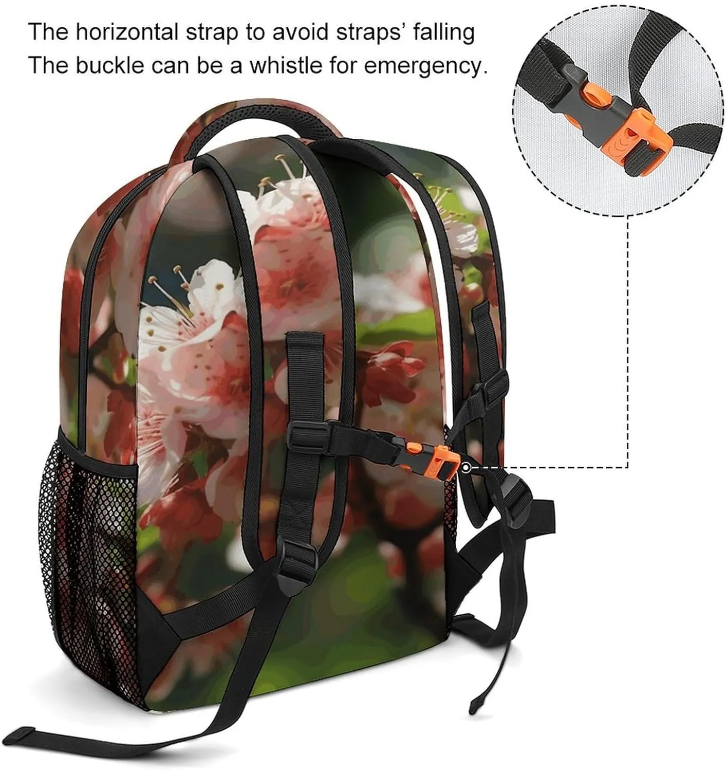 Small Backpacks Personalized Blooming Peach Blossoms Printing Travel Bag Lightweight Travel Backpack For Women Men