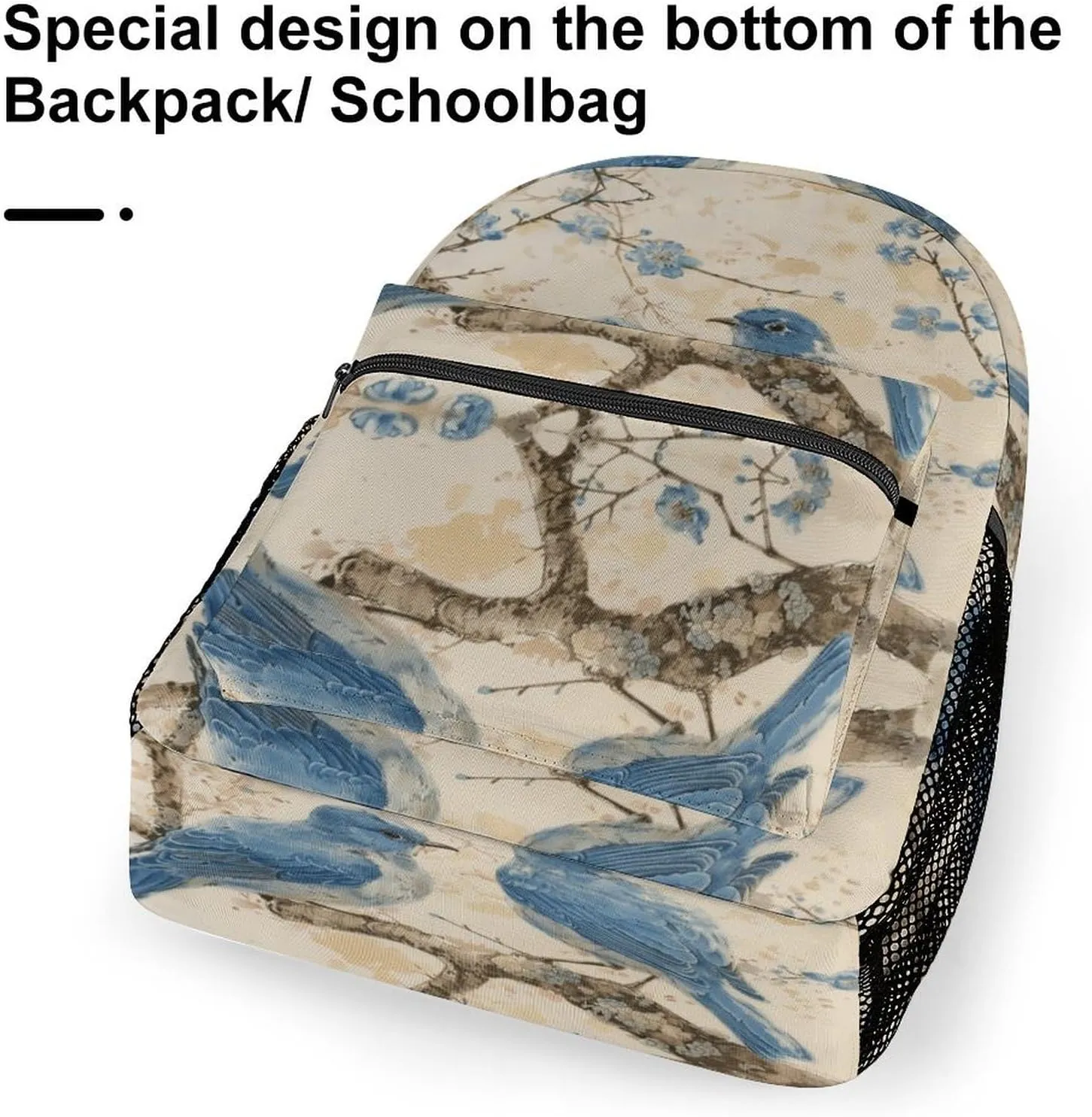 Small Backpacks Personalized Bluebird on The Branch Printing Travel Bag Lightweight Travel Backpack For Women Men