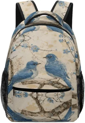 Small Backpacks Personalized Bluebird on The Branch Printing Travel Bag Lightweight Travel Backpack For Women Men