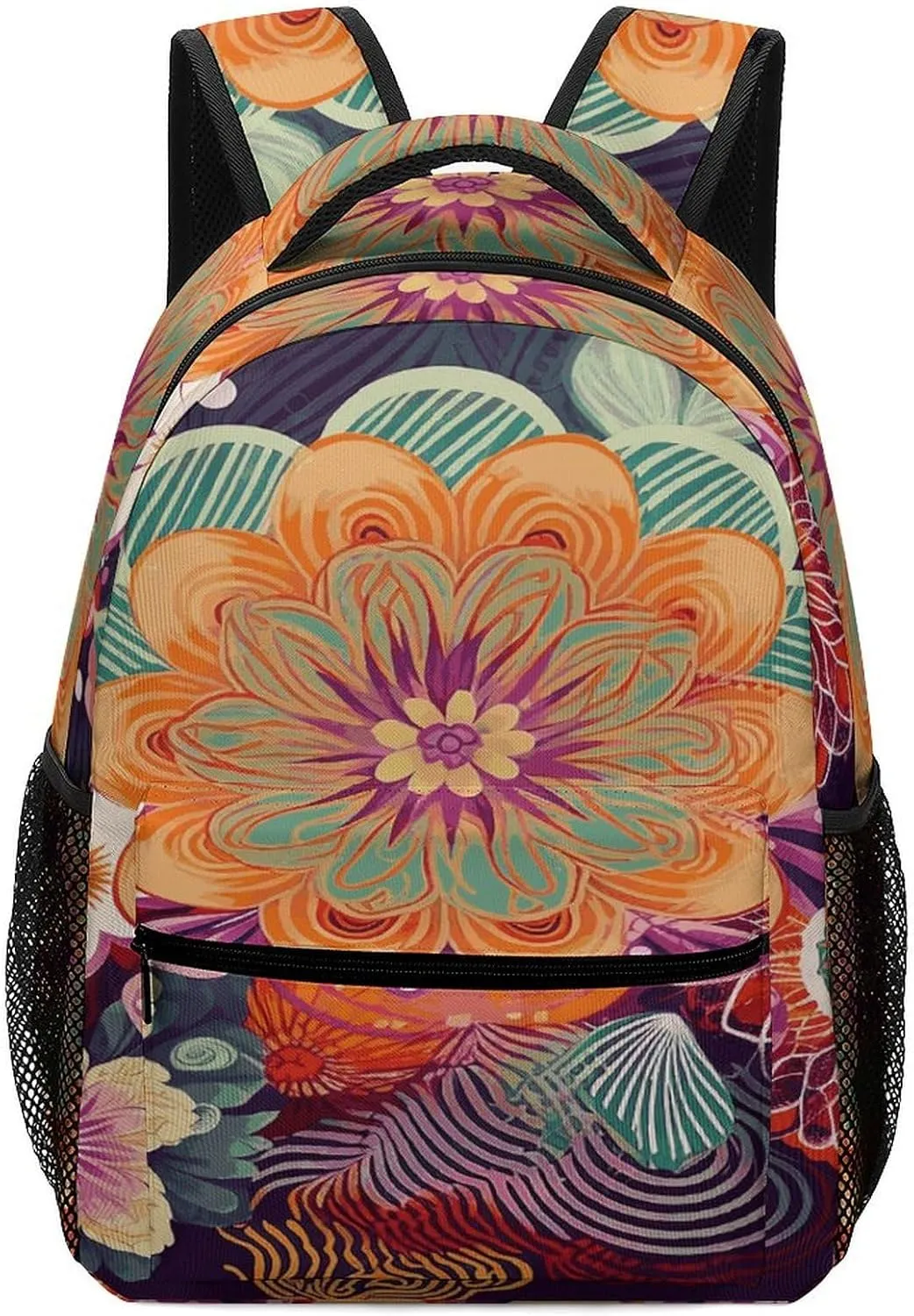 Small Backpacks Personalized Bohemian Colored Flower Printing Travel Bag Lightweight Travel Backpack For Women Men