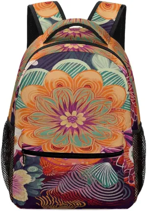 Small Backpacks Personalized Bohemian Colored Flower Printing Travel Bag Lightweight Travel Backpack For Women Men