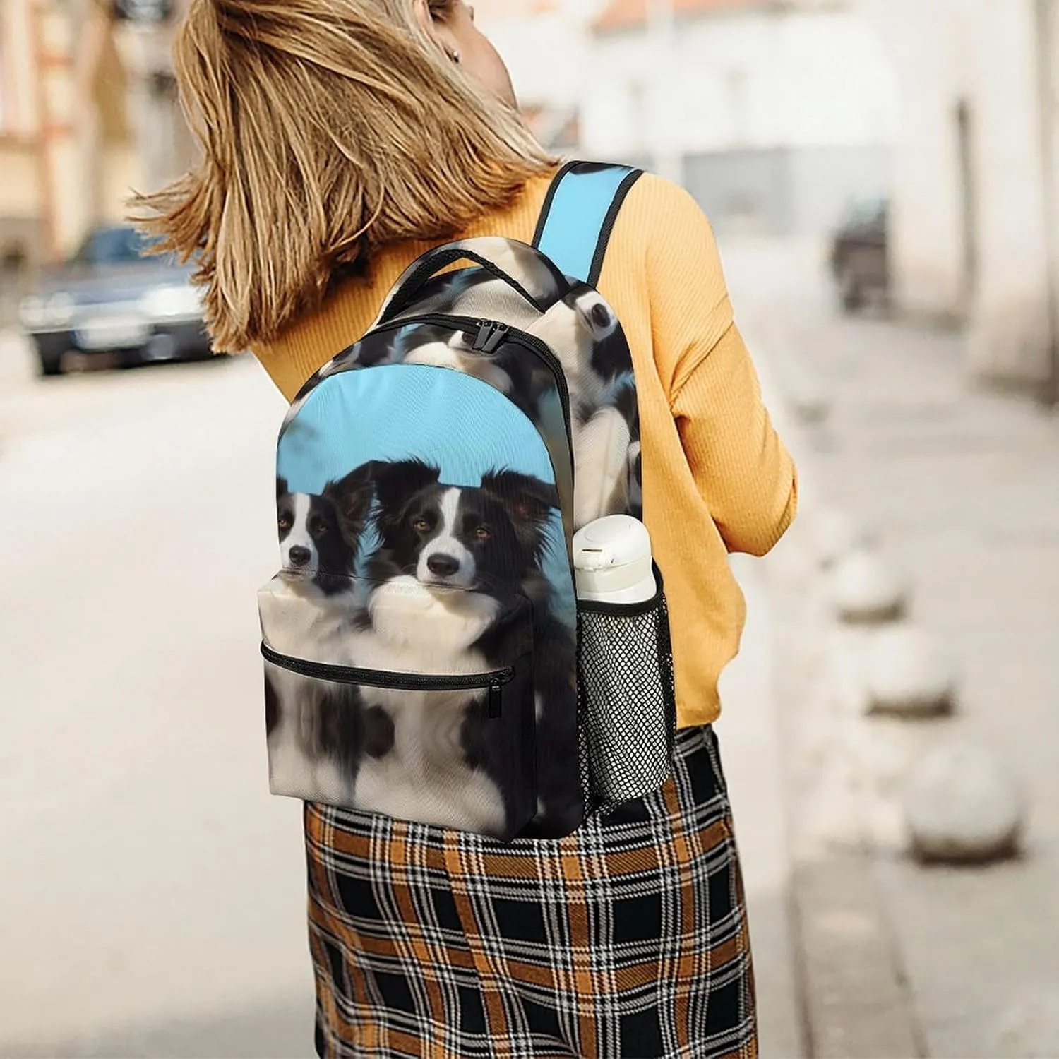 Small Backpacks Personalized Border Collie Printing Travel Bag Lightweight Travel Backpack For Women Men