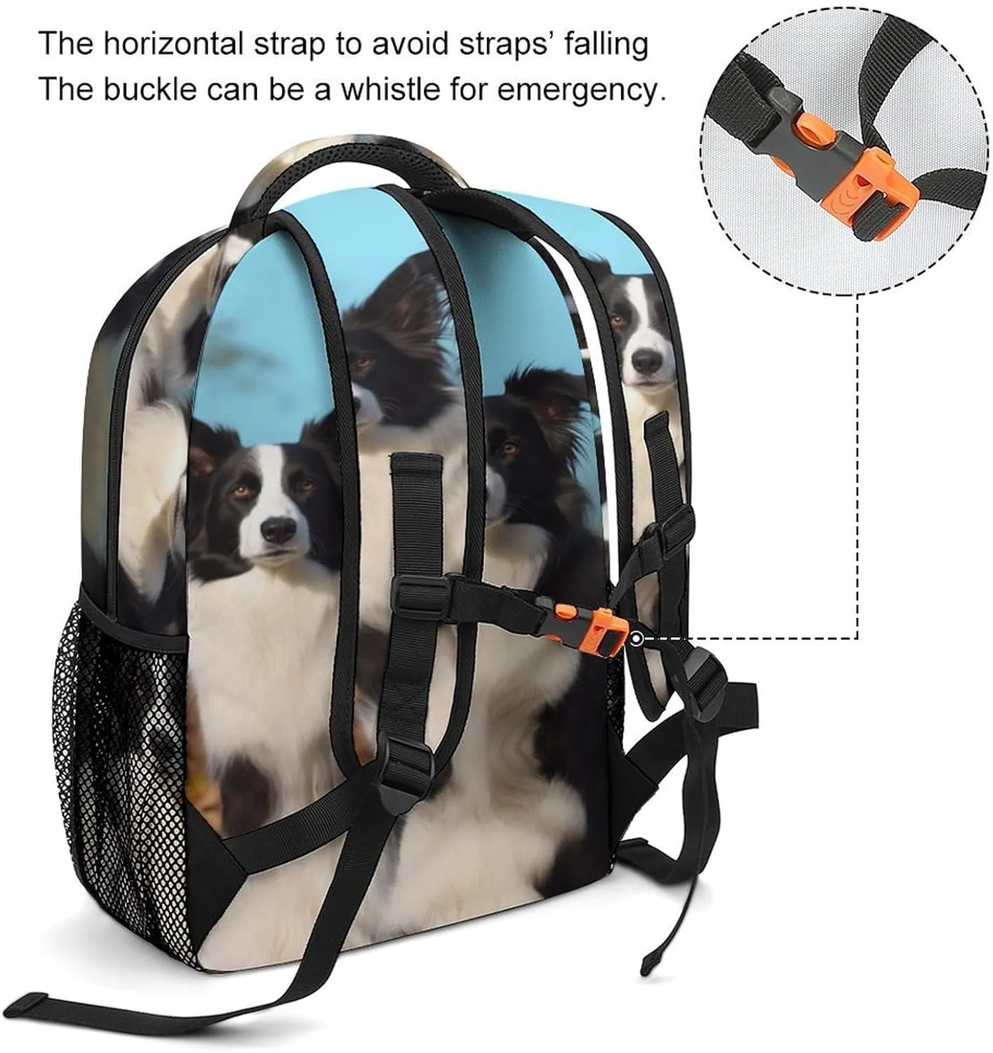 Small Backpacks Personalized Border Collie Printing Travel Bag Lightweight Travel Backpack For Women Men