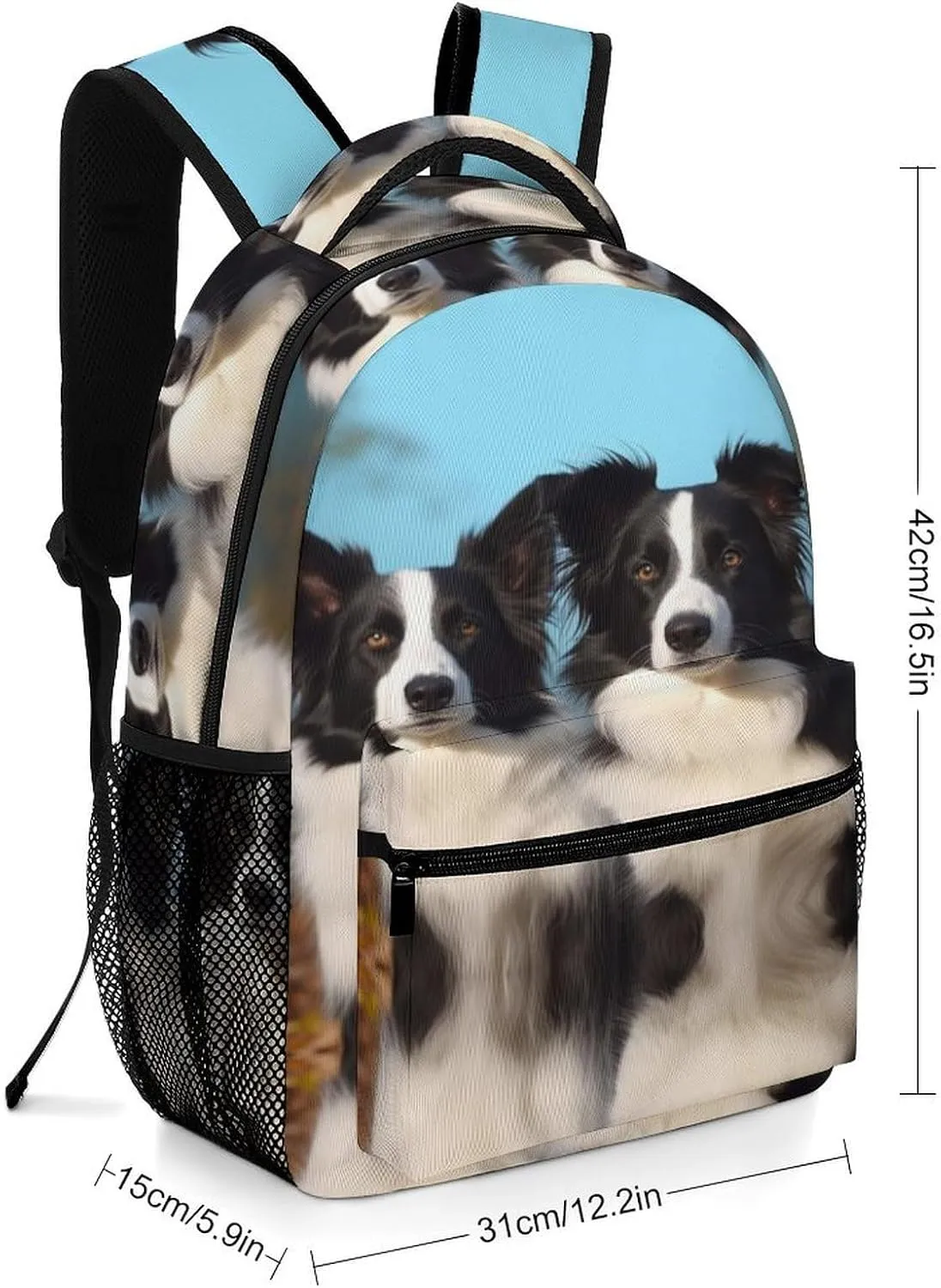 Small Backpacks Personalized Border Collie Printing Travel Bag Lightweight Travel Backpack For Women Men