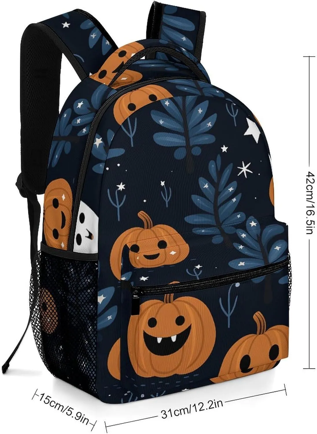 Small Backpacks Personalized Cartoon Pumpkin Printing Travel Bag Lightweight Travel Backpack For Women Men
