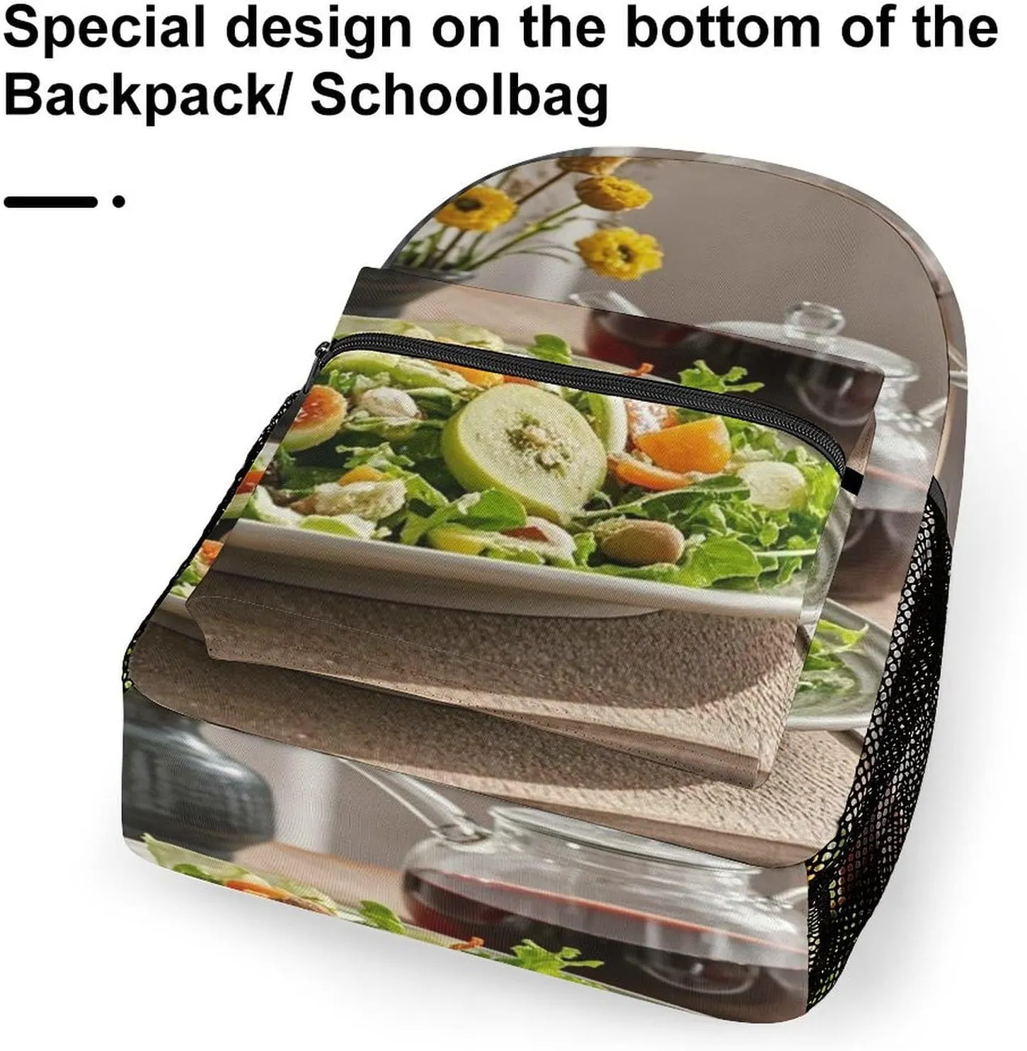 Small Backpacks Personalized Celebrate Eating Well Printing Travel Bag Lightweight Travel Backpack For Women Men