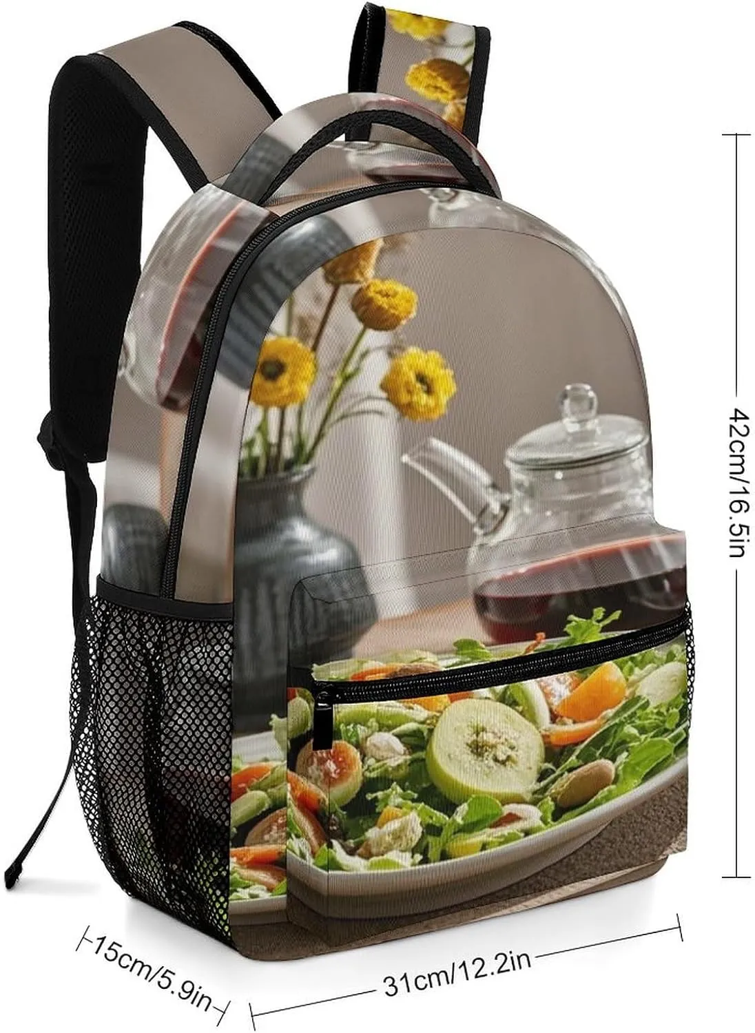 Small Backpacks Personalized Celebrate Eating Well Printing Travel Bag Lightweight Travel Backpack For Women Men