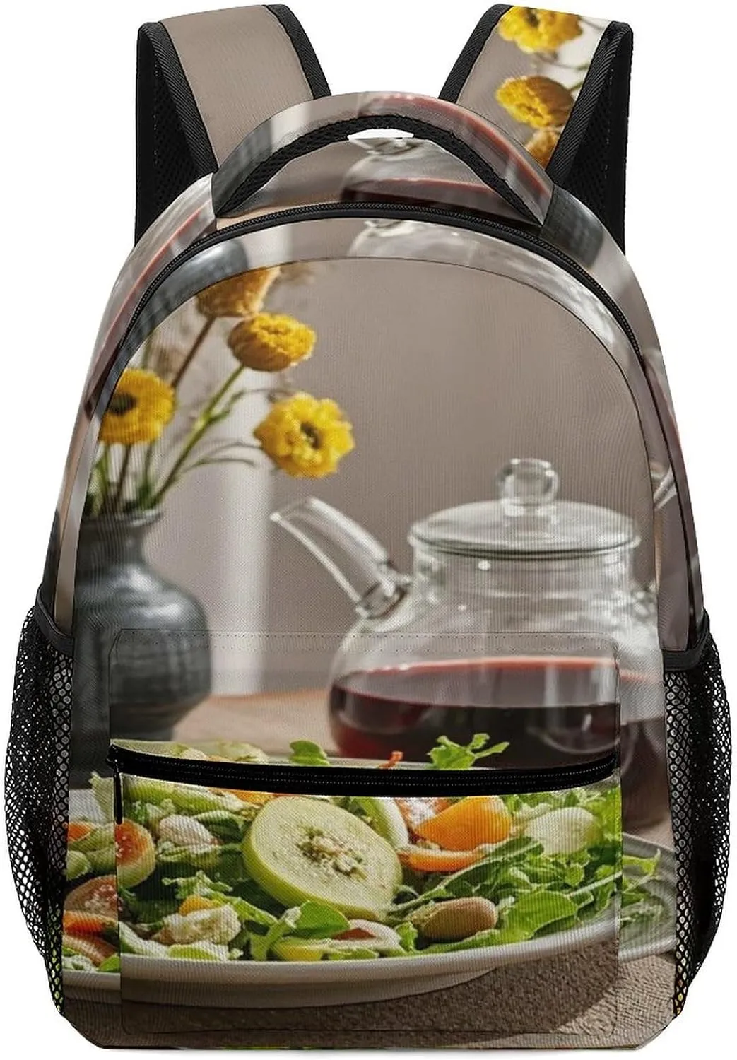 Small Backpacks Personalized Celebrate Eating Well Printing Travel Bag Lightweight Travel Backpack For Women Men