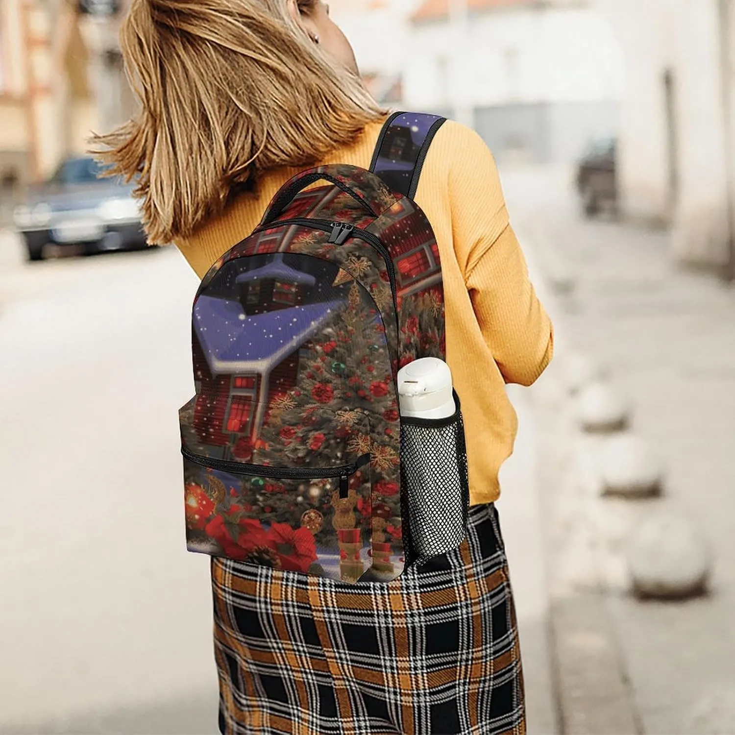 Small Backpacks Personalized Christmas Cheer Printing Travel Bag Lightweight Travel Backpack For Women Men