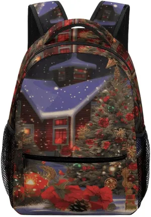 Small Backpacks Personalized Christmas Cheer Printing Travel Bag Lightweight Travel Backpack For Women Men