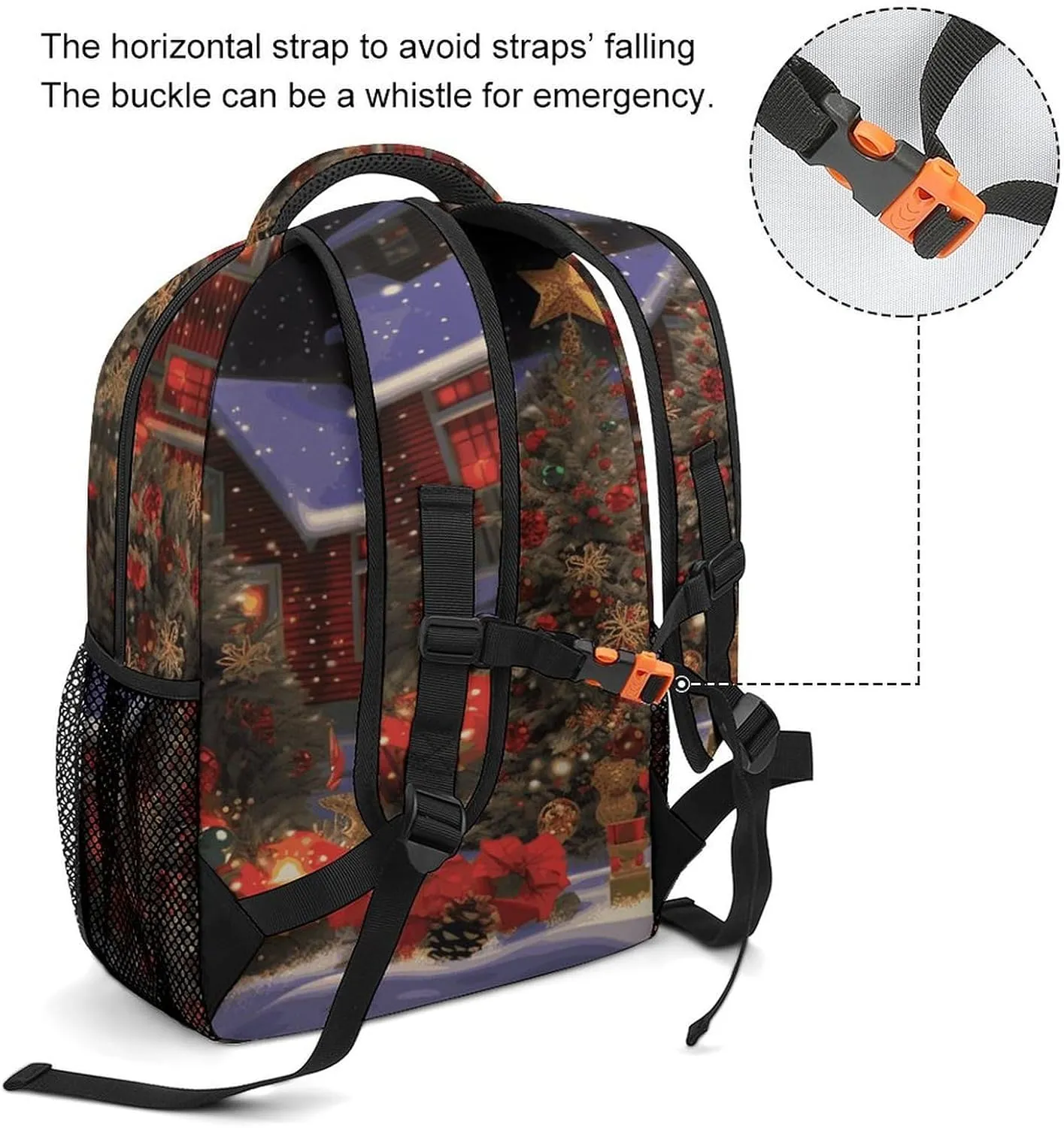 Small Backpacks Personalized Christmas Cheer Printing Travel Bag Lightweight Travel Backpack For Women Men