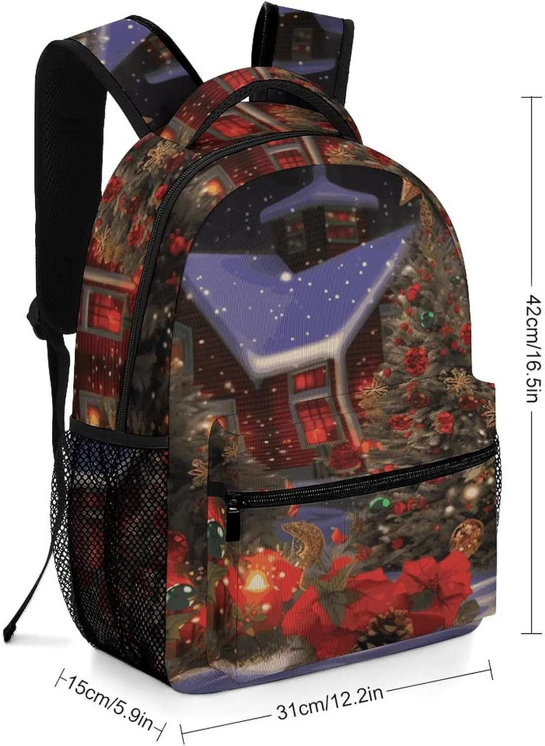 Small Backpacks Personalized Christmas Cheer Printing Travel Bag Lightweight Travel Backpack For Women Men