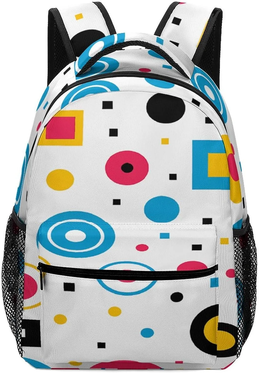 Small Backpacks Personalized Circles And Squares Printing Travel Bag Lightweight Travel Backpack For Women Men