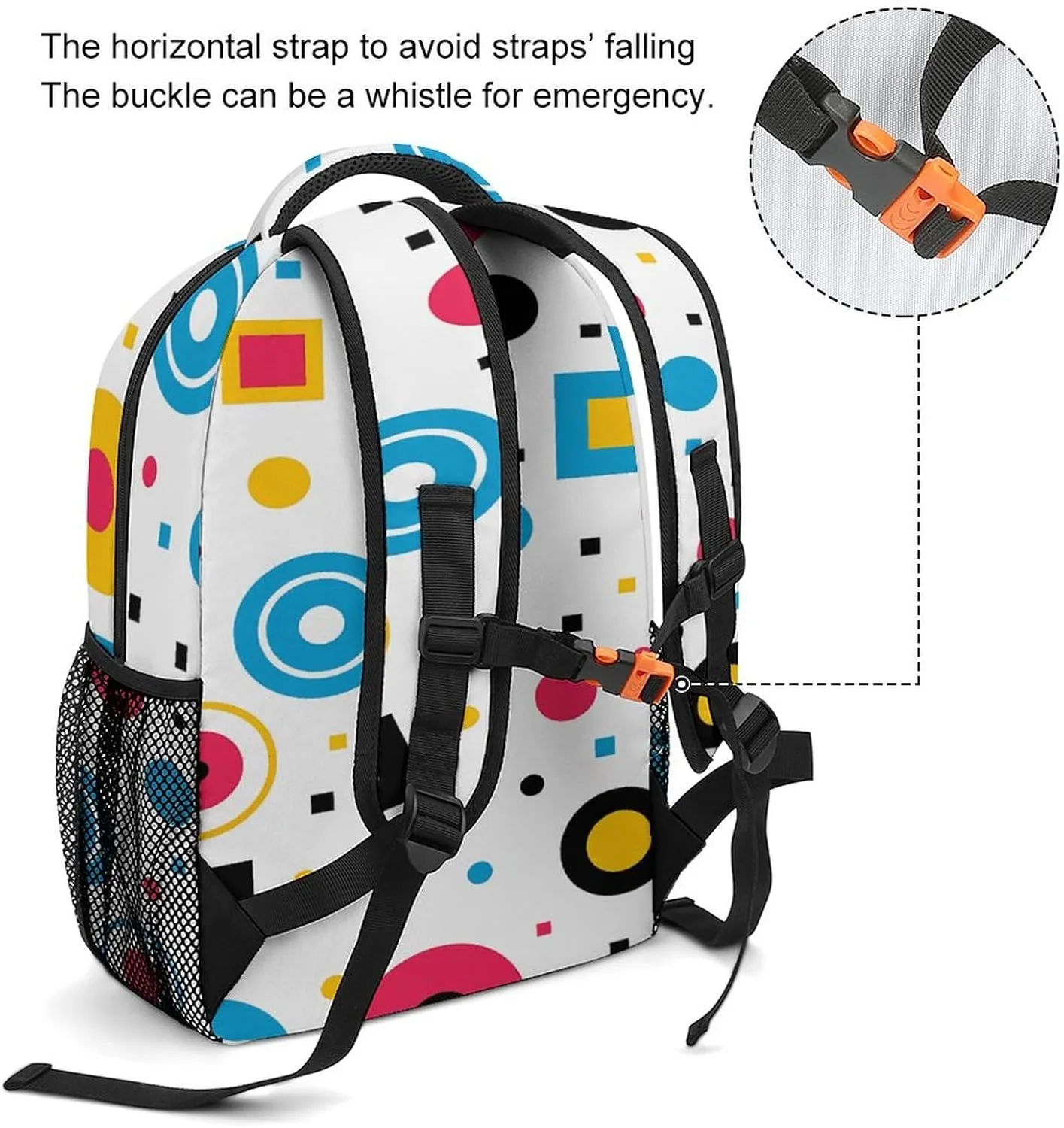 Small Backpacks Personalized Circles And Squares Printing Travel Bag Lightweight Travel Backpack For Women Men