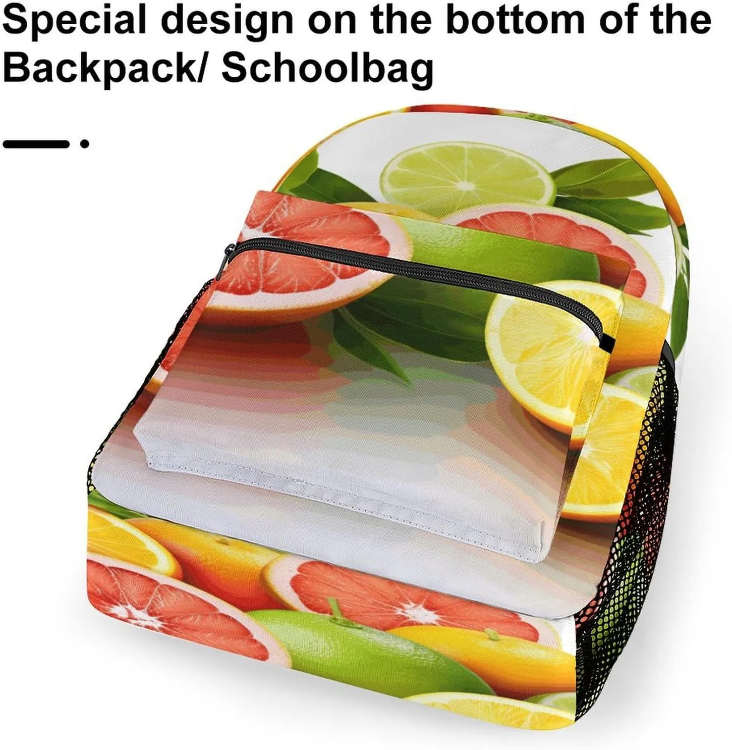 Small Backpacks Personalized Citrus Fruits Printing Travel Bag Lightweight Travel Backpack For Women Men