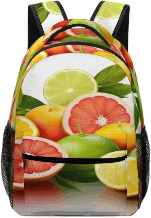 Small Backpacks Personalized Citrus Fruits Printing Travel Bag Lightweight Travel Backpack For Women Men