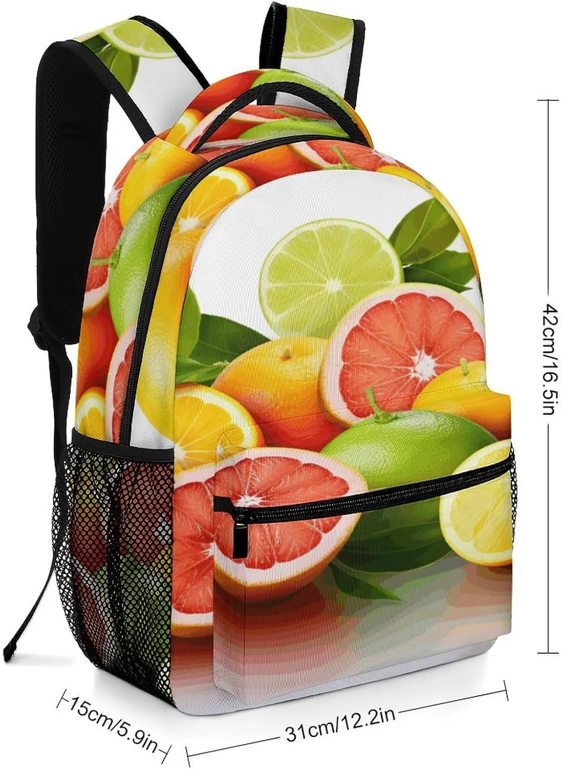 Small Backpacks Personalized Citrus Fruits Printing Travel Bag Lightweight Travel Backpack For Women Men