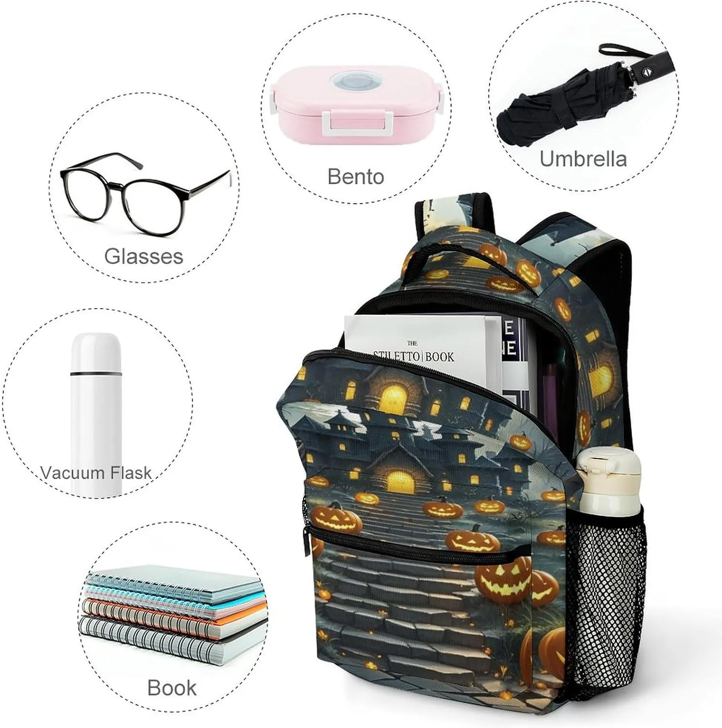 Small Backpacks Personalized City Terror Forest Printing Travel Bag Lightweight Travel Backpack For Women Men