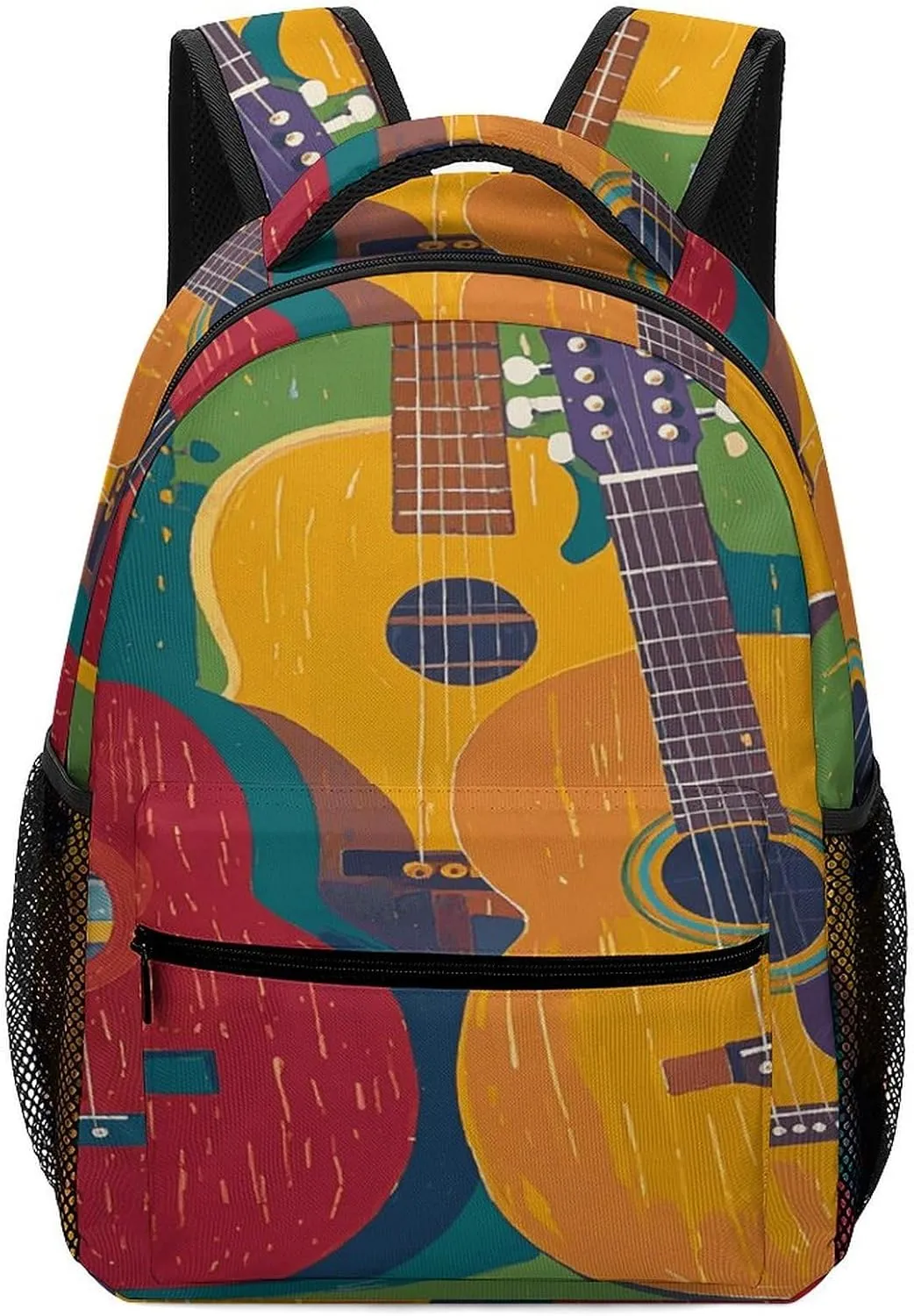 Small Backpacks Personalized Color Acoustic And Guitars Printing Travel Bag Lightweight Travel Backpack For Women Men