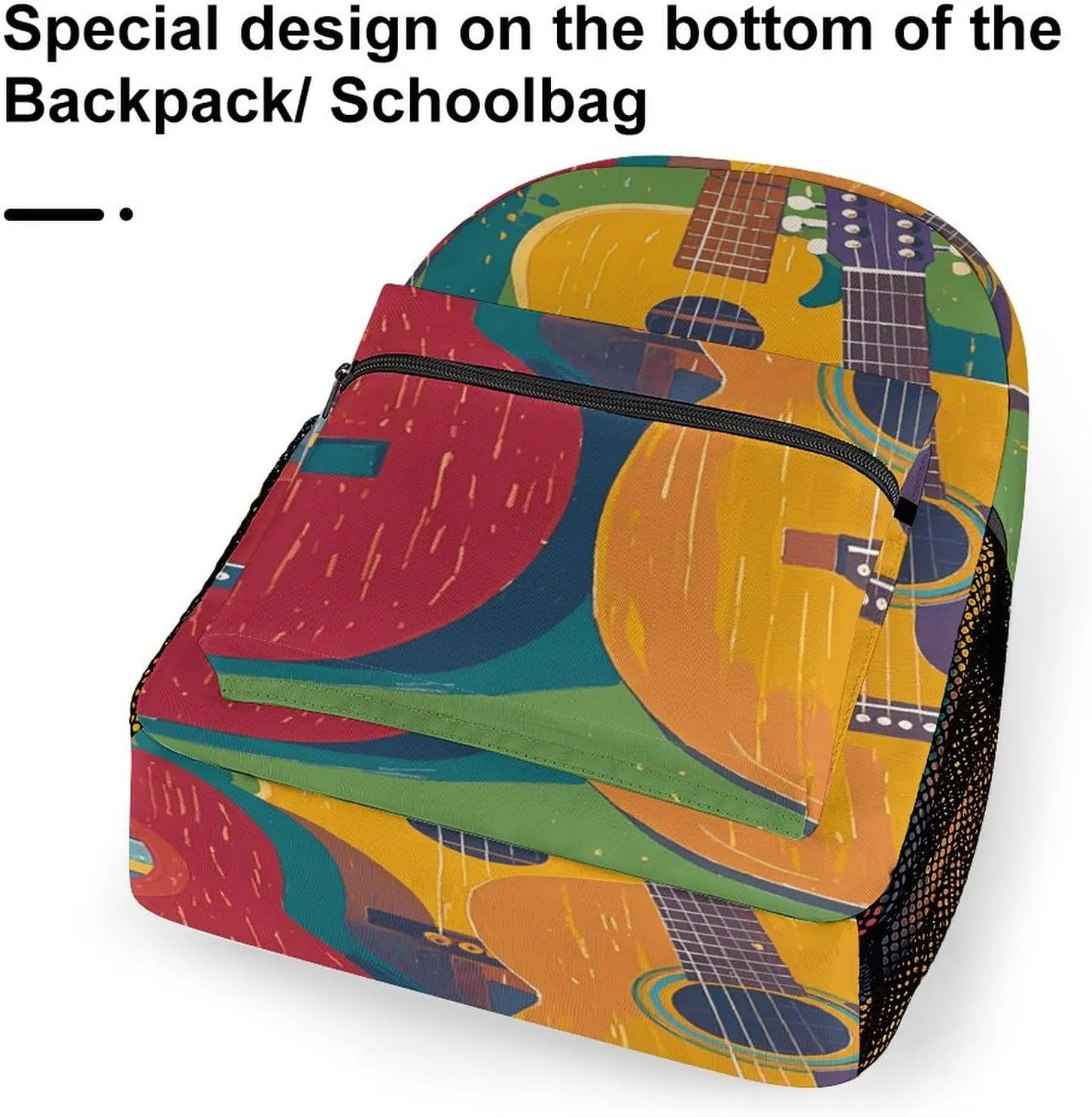 Small Backpacks Personalized Color Acoustic And Guitars Printing Travel Bag Lightweight Travel Backpack For Women Men