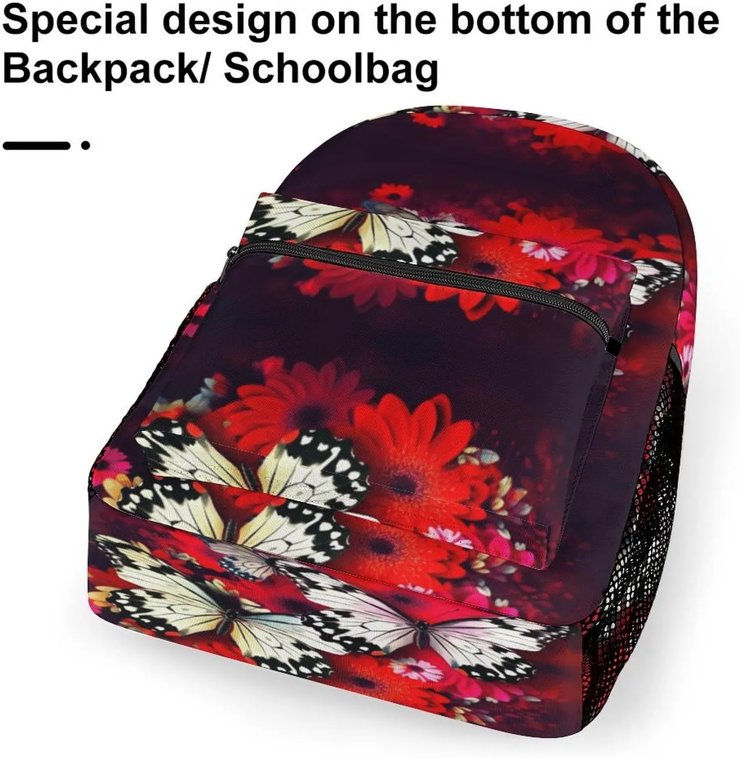 Small Backpacks Personalized Colorful Flowers Butterflies Printing Travel Bag Lightweight Travel Backpack For Women Men