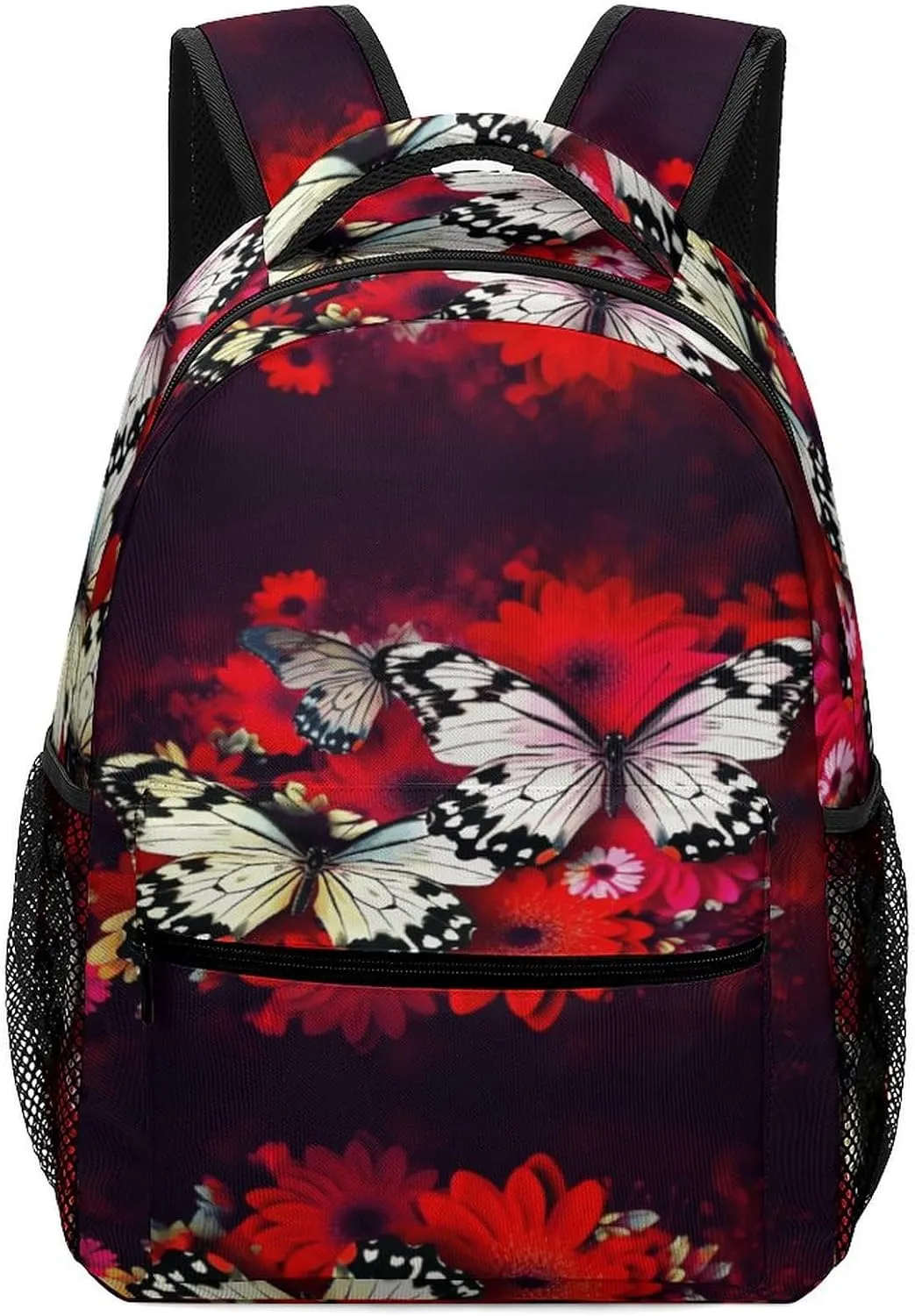 Small Backpacks Personalized Colorful Flowers Butterflies Printing Travel Bag Lightweight Travel Backpack For Women Men