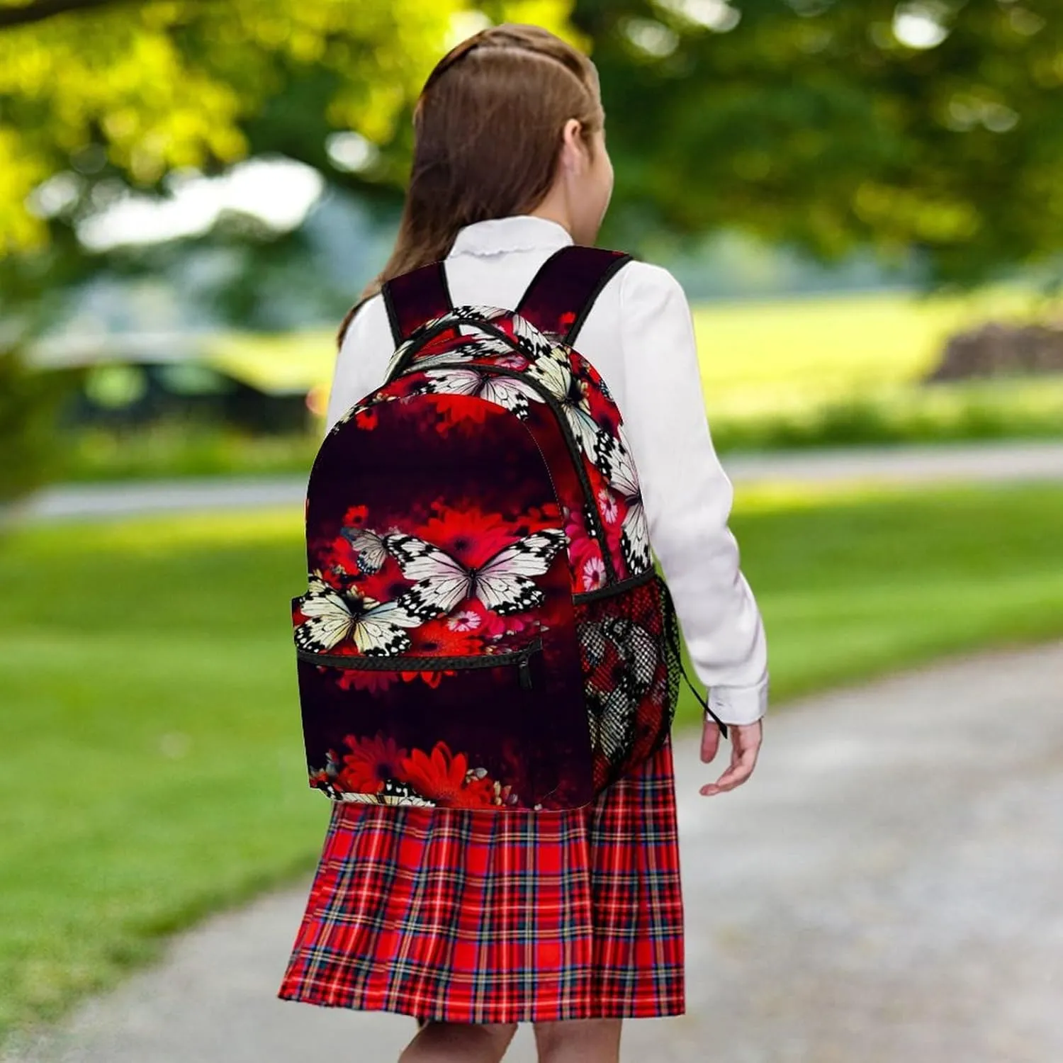 Small Backpacks Personalized Colorful Flowers Butterflies Printing Travel Bag Lightweight Travel Backpack For Women Men