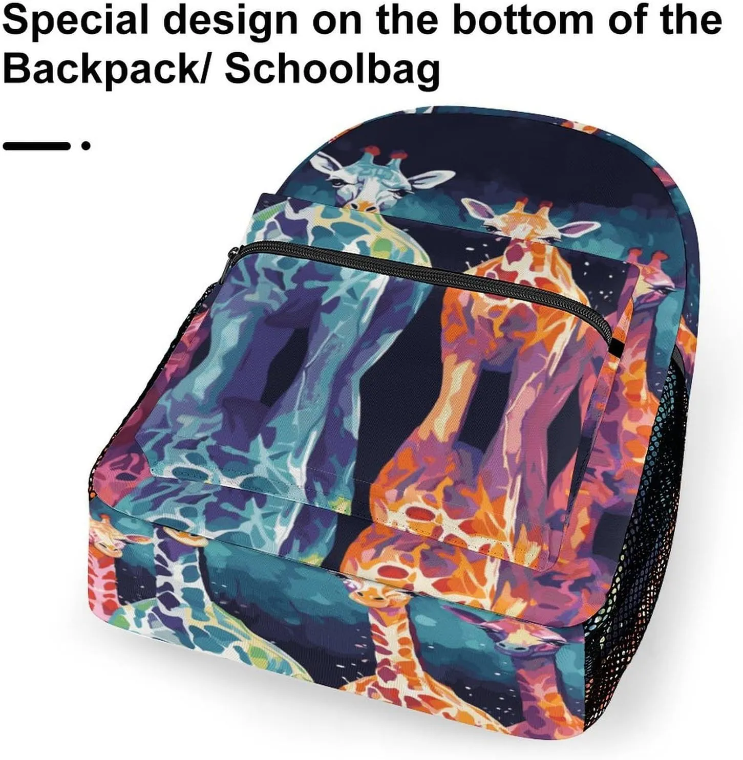 Small Backpacks Personalized Colorful Giraffe Fans Lovers Printing Travel Bag Lightweight Travel Backpack For Women Men
