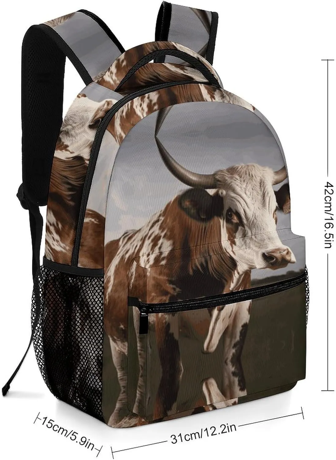 Small Backpacks Personalized Cow Printing Travel Bag Lightweight Travel Backpack For Women Men