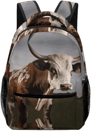 Small Backpacks Personalized Cow Printing Travel Bag Lightweight Travel Backpack For Women Men