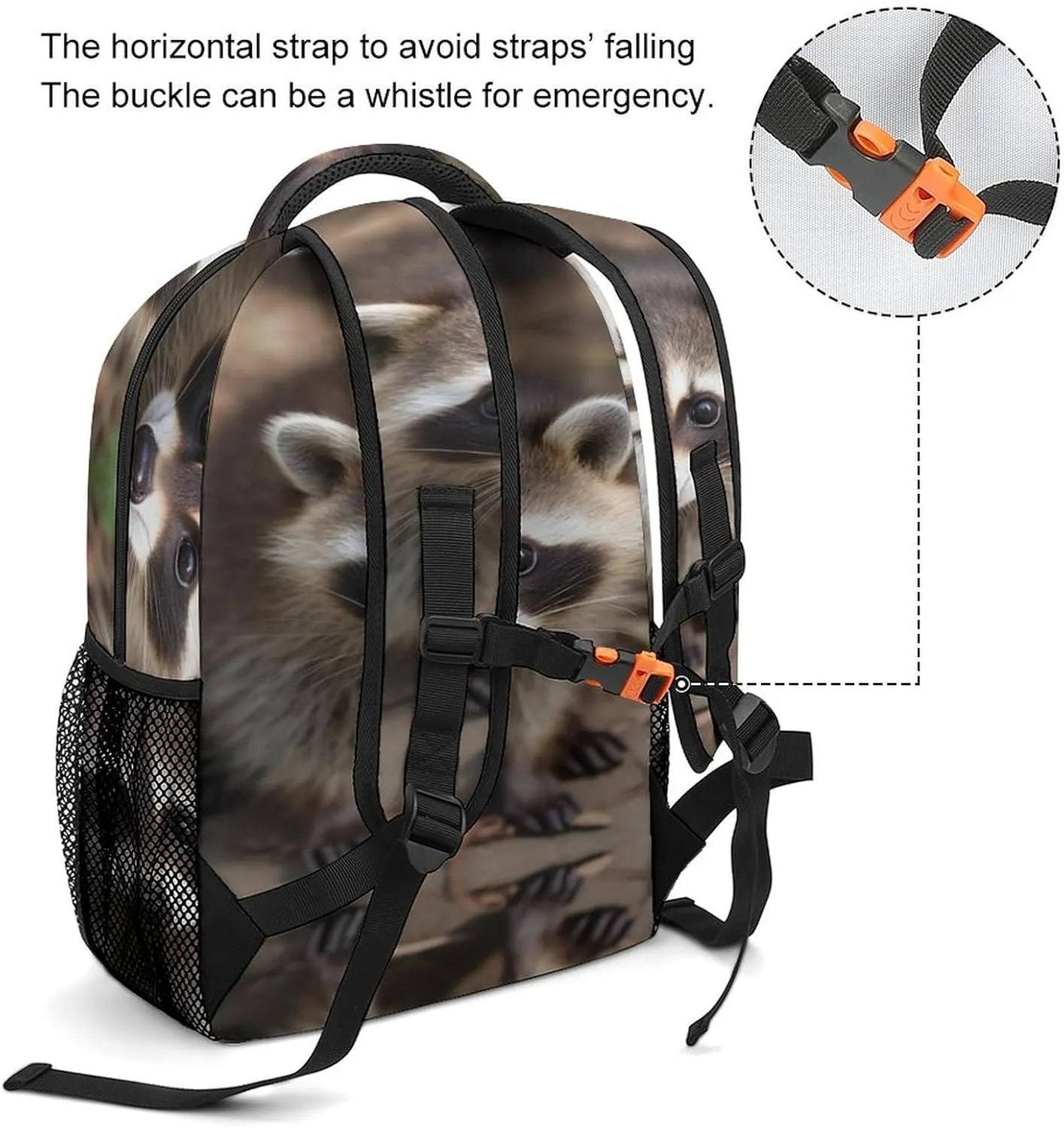 Small Backpacks Personalized Cub Raccoon Printing Travel Bag Lightweight Travel Backpack For Women Men