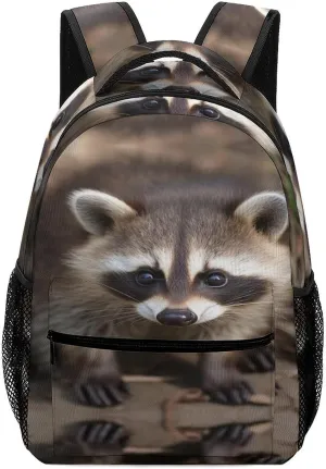 Small Backpacks Personalized Cub Raccoon Printing Travel Bag Lightweight Travel Backpack For Women Men