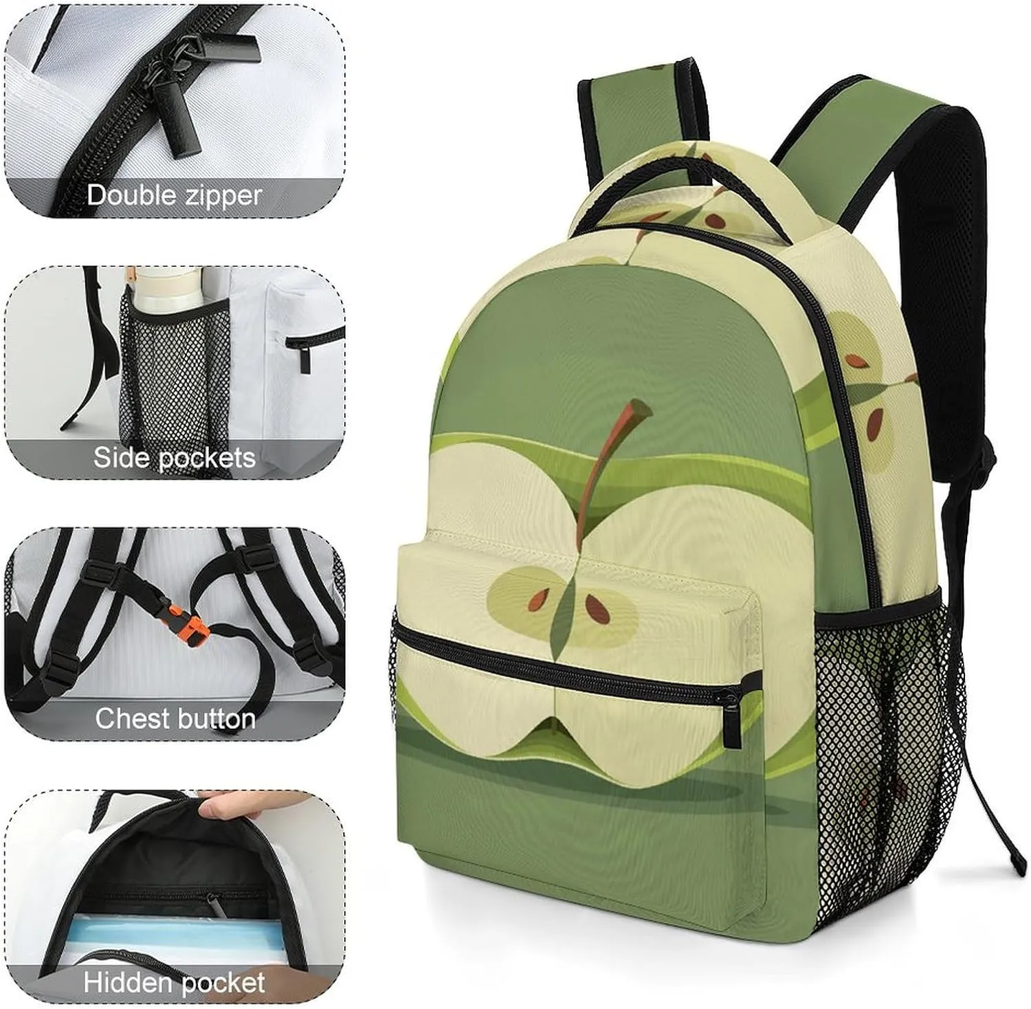 Small Backpacks Personalized Cut in Half Printing Travel Bag Lightweight Travel Backpack For Women Men