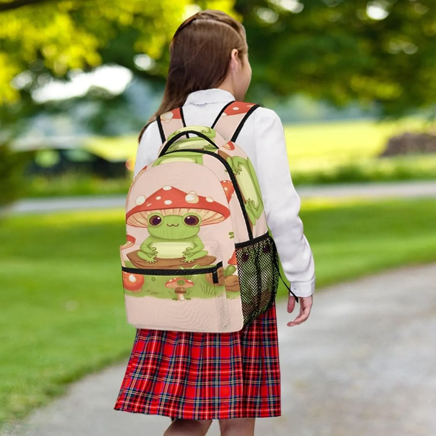 Small Backpacks Personalized Cute Frogs And Mushrooms Printing Travel Bag Lightweight Travel Backpack For Women Men