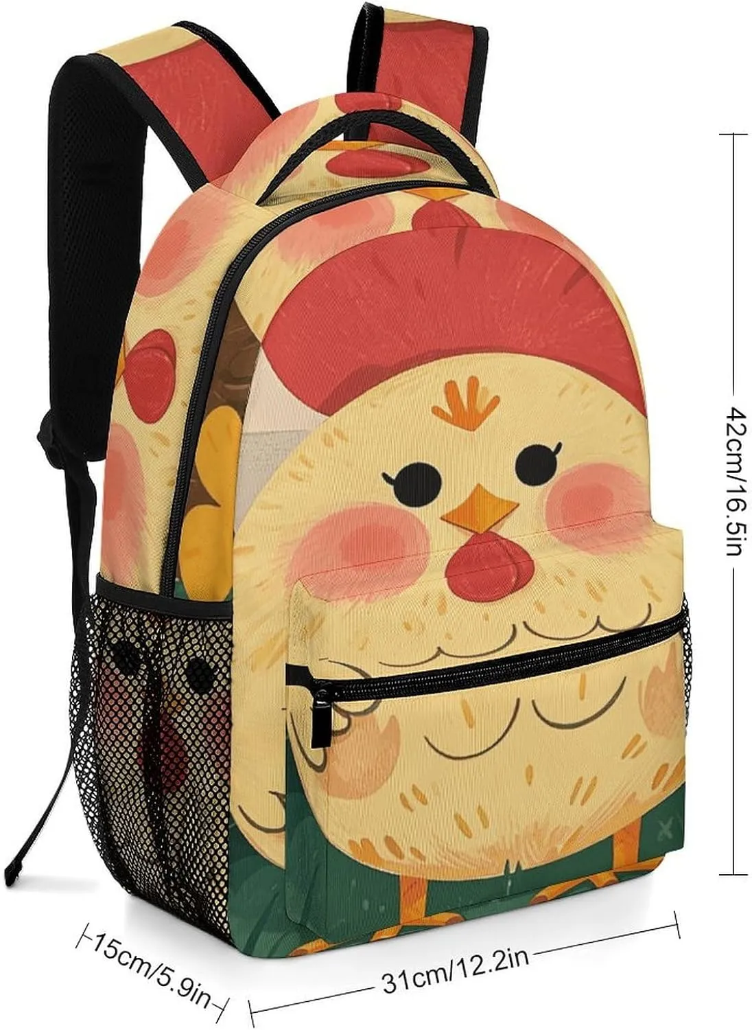 Small Backpacks Personalized Cute Rooster Chickens Printing Travel Bag Lightweight Travel Backpack For Women Men