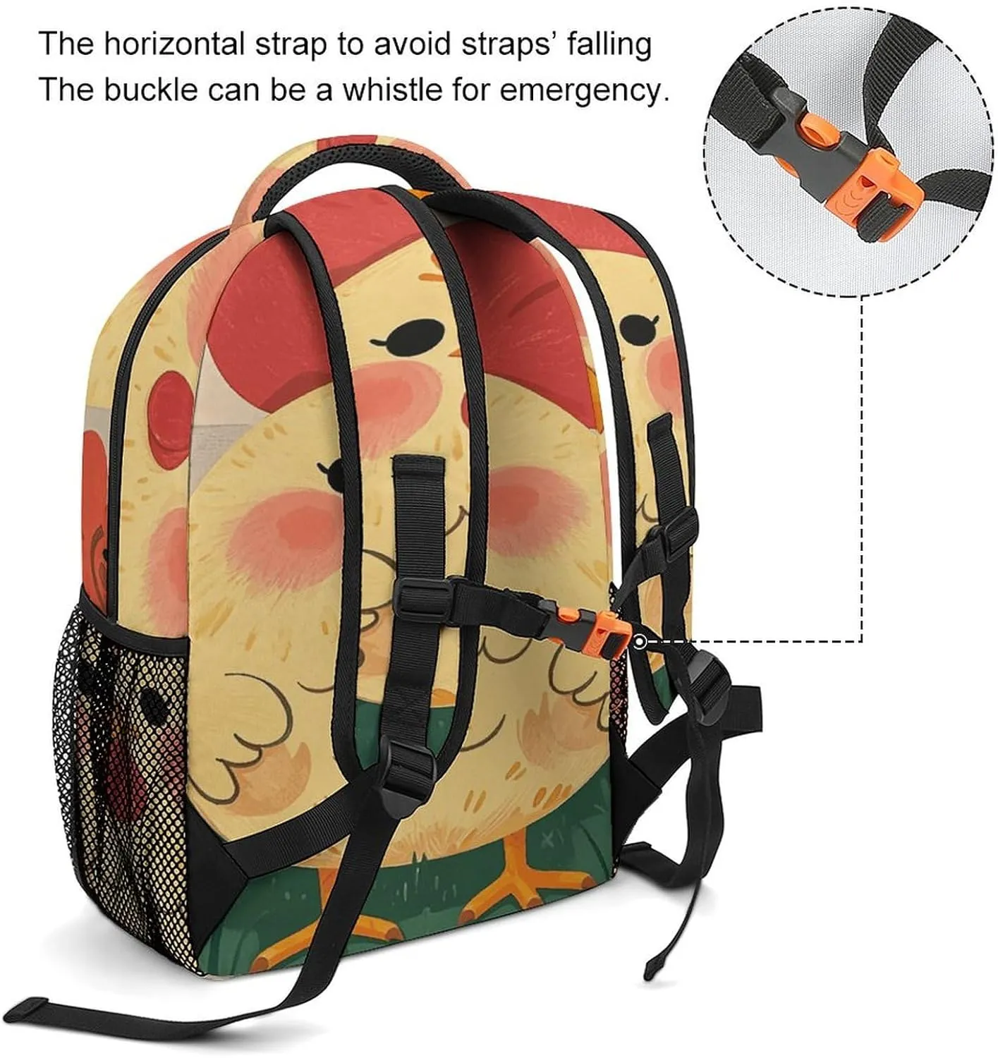 Small Backpacks Personalized Cute Rooster Chickens Printing Travel Bag Lightweight Travel Backpack For Women Men