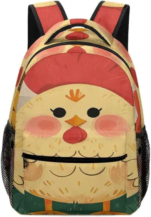 Small Backpacks Personalized Cute Rooster Chickens Printing Travel Bag Lightweight Travel Backpack For Women Men