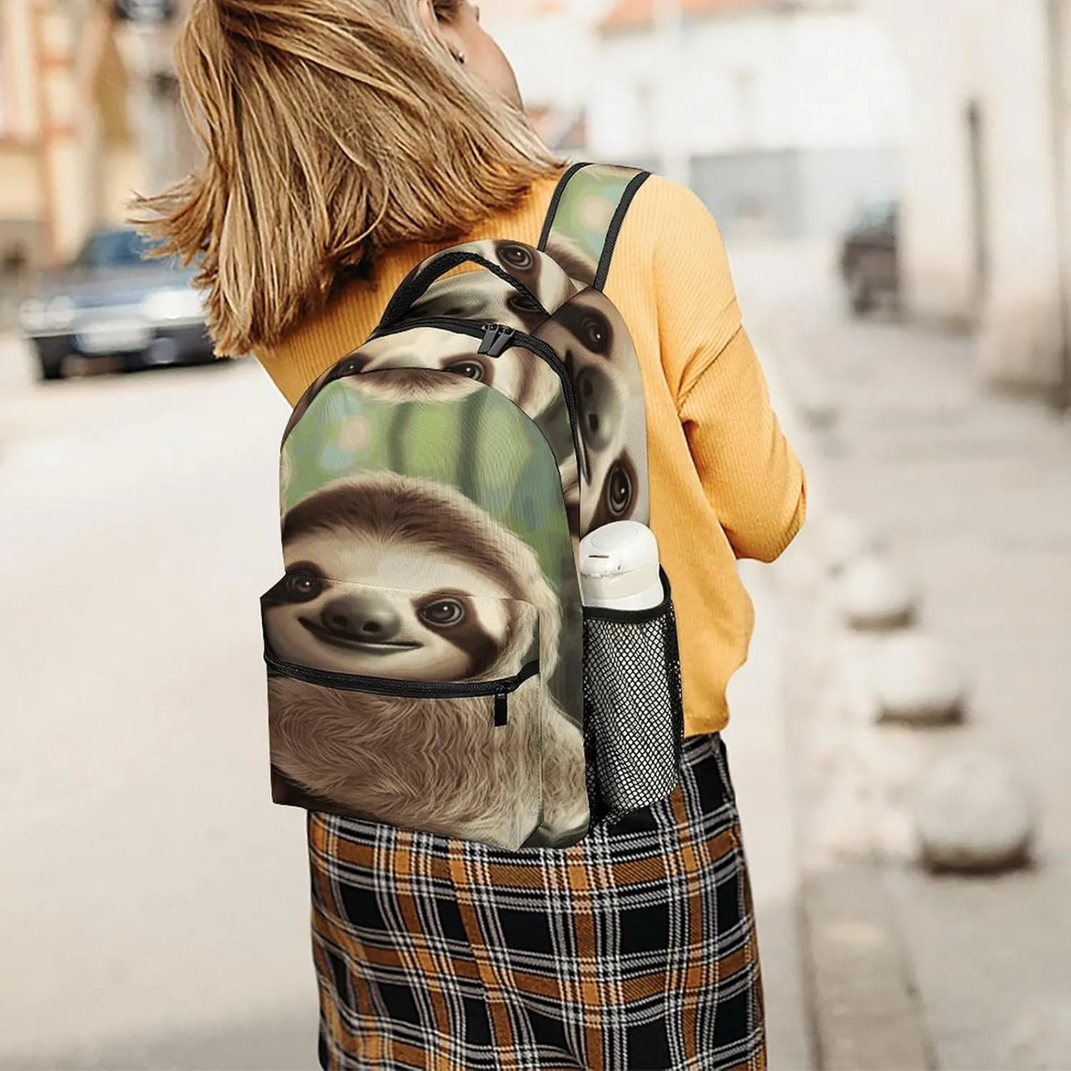 Small Backpacks Personalized Cute Sloth Printing Travel Bag Lightweight Travel Backpack For Women Men
