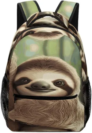 Small Backpacks Personalized Cute Sloth Printing Travel Bag Lightweight Travel Backpack For Women Men